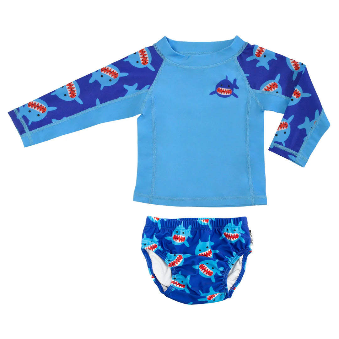 Ensemble 2 pièces haut rashguard et couche de bain