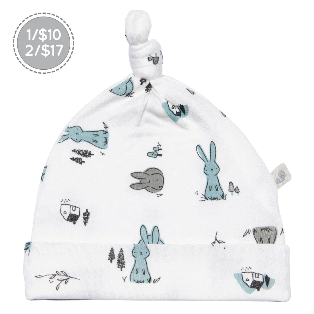 Bonnet en bambou pour nouveau-né - Lapins
