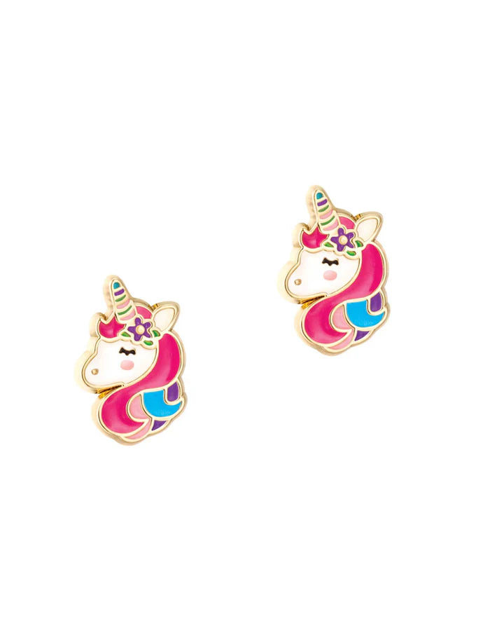 Boucles d'oreilles en émail - Licorne