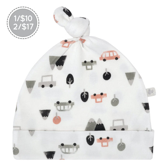 Bonnet en bambou pour nouveau-né - Voitures