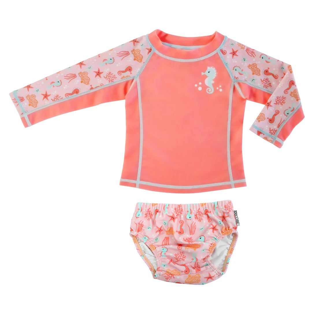 Ensemble 2 pièces haut rashguard et couche de bain