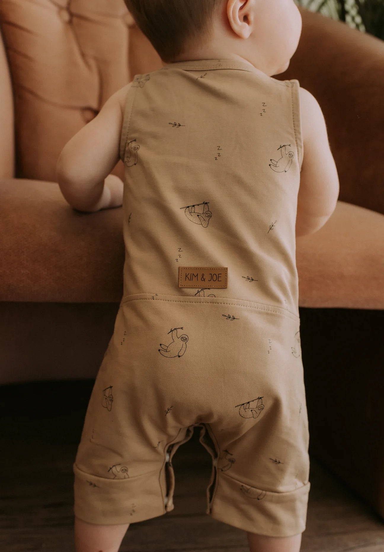 Romper évolutif latté motif paresseux