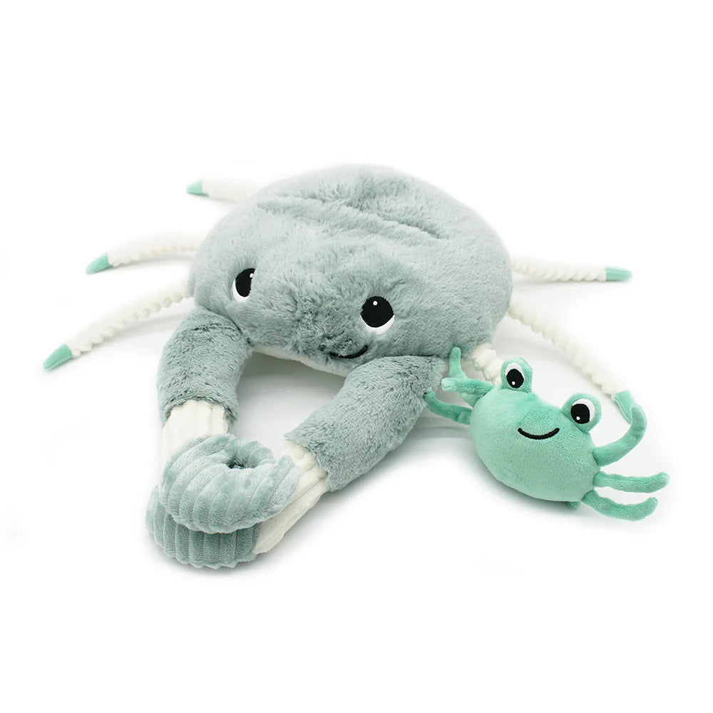 Peluche crabe Cassecou maman et son bébé menthe - Les Ptipotos