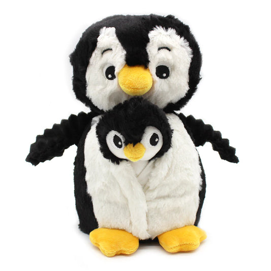 Peluche pingouin Iglou maman et son bébé blanc et noir - Les Ptipotos