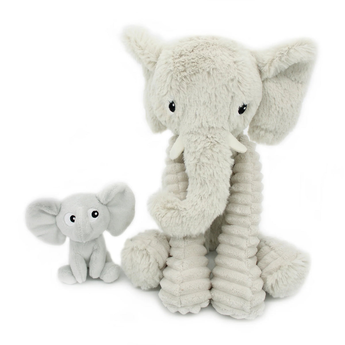 Peluche éléphant Dimoitou maman et son bébé gris clair