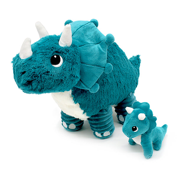 Peluche Tricératops maman et son bébé bleus