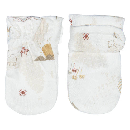 Mitaines anti-rayures en bambou pour nouveau-né - Désert