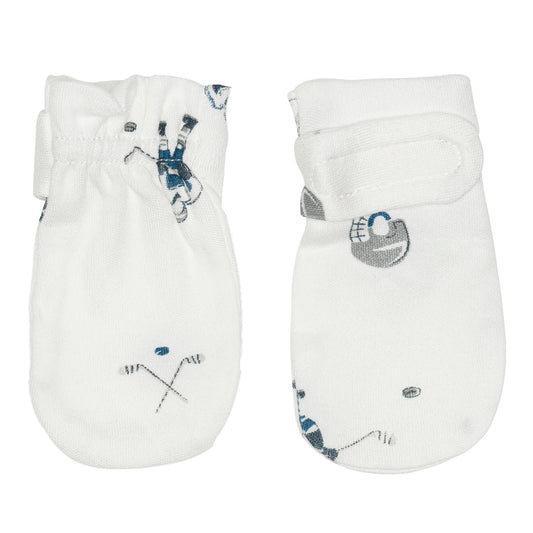 Mitaines anti-rayures en bambou pour nouveau-né - Hockey