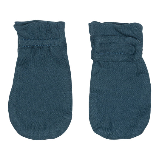 Mitaines anti-rayures en bambou pour nouveau-né - Denim