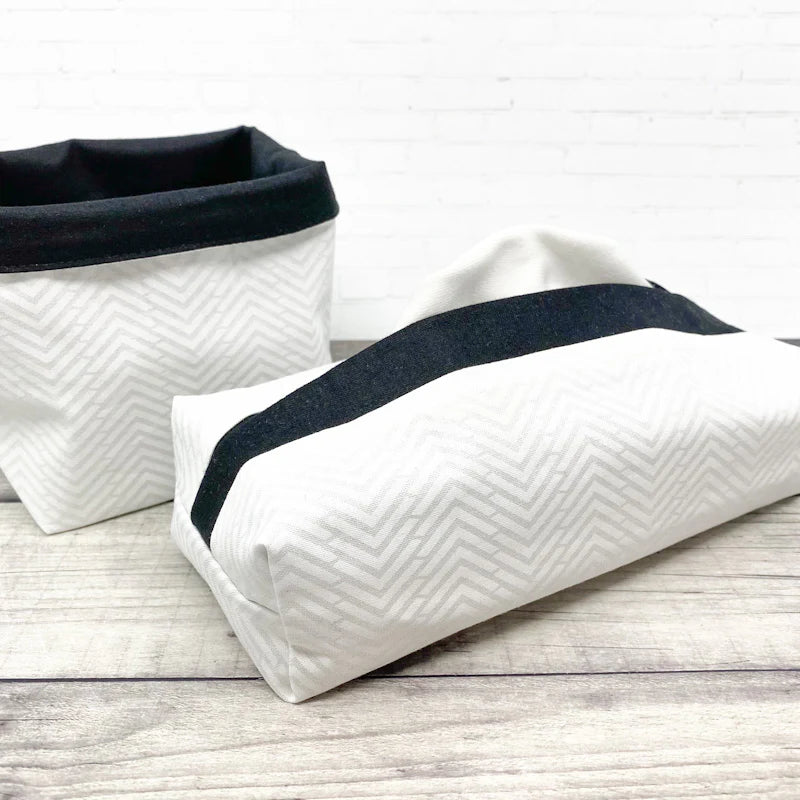 Ensemble de mouchoirs lavables - Chevrons blancs