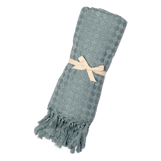 Lange en mousseline gaufrée - Sarcelle