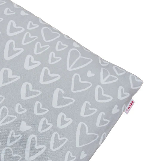 Oreiller pour enfant coeur gris