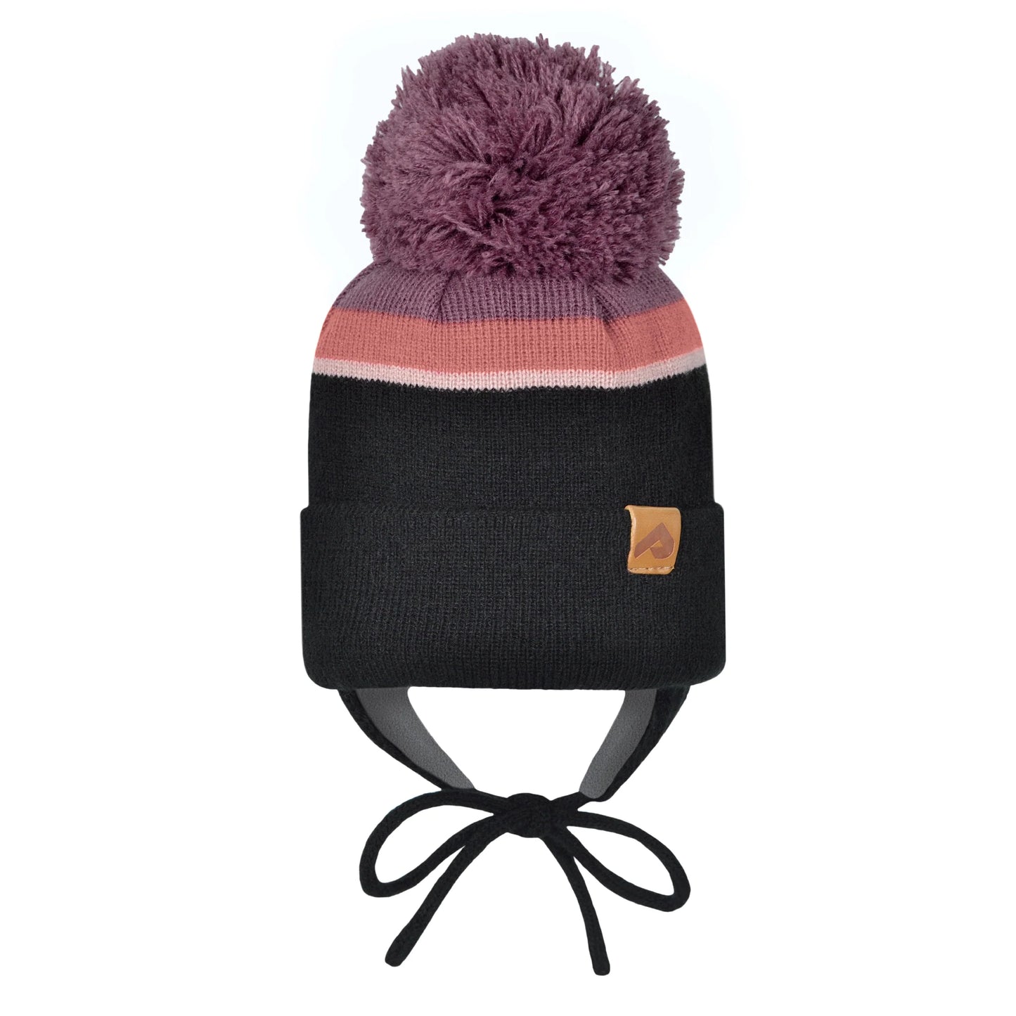 Tuque en acrylique avec oreilles et doublure polaire - Pinot/Punch/Coquillage/Noir