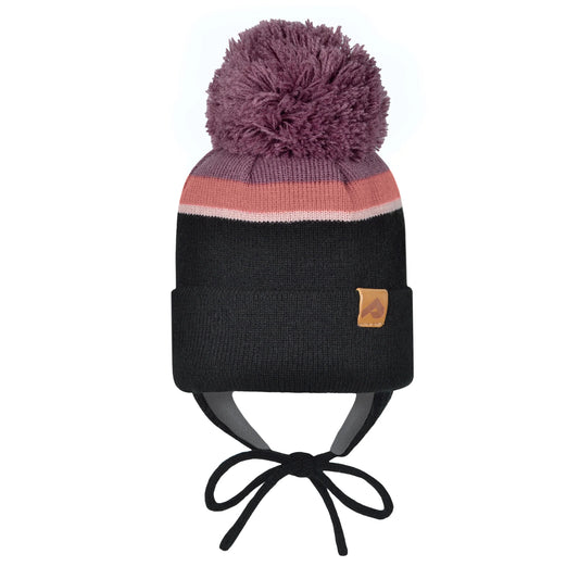 Tuque en acrylique avec oreilles et doublure polaire - Pinot/Punch/Coquillage/Noir