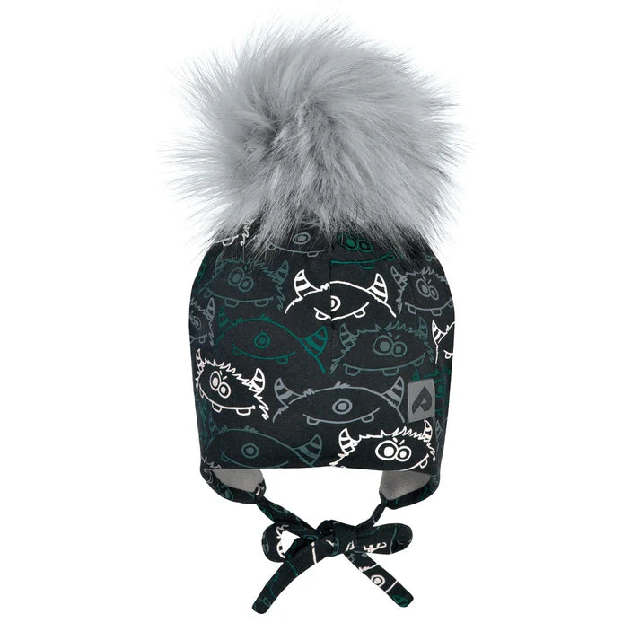 Tuque en coton à oreilles avec doublure polaire Monstres