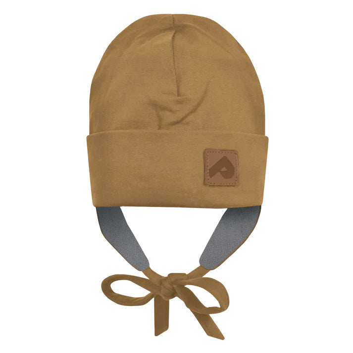 Tuque en coton à oreilles avec doublure polaire Caramel