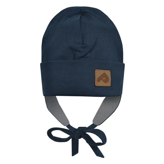 Tuque en coton à oreilles avec doublure polaire Marine