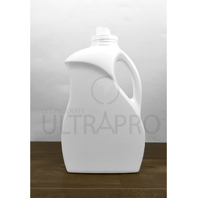 Bouteille HDPE blanc avec bec verseur pour détergent 3L