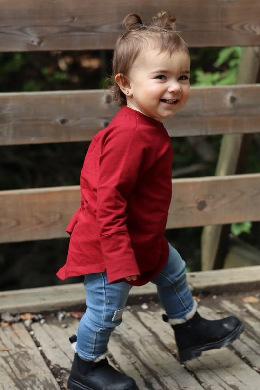 Chandail évolutif rouge cerise