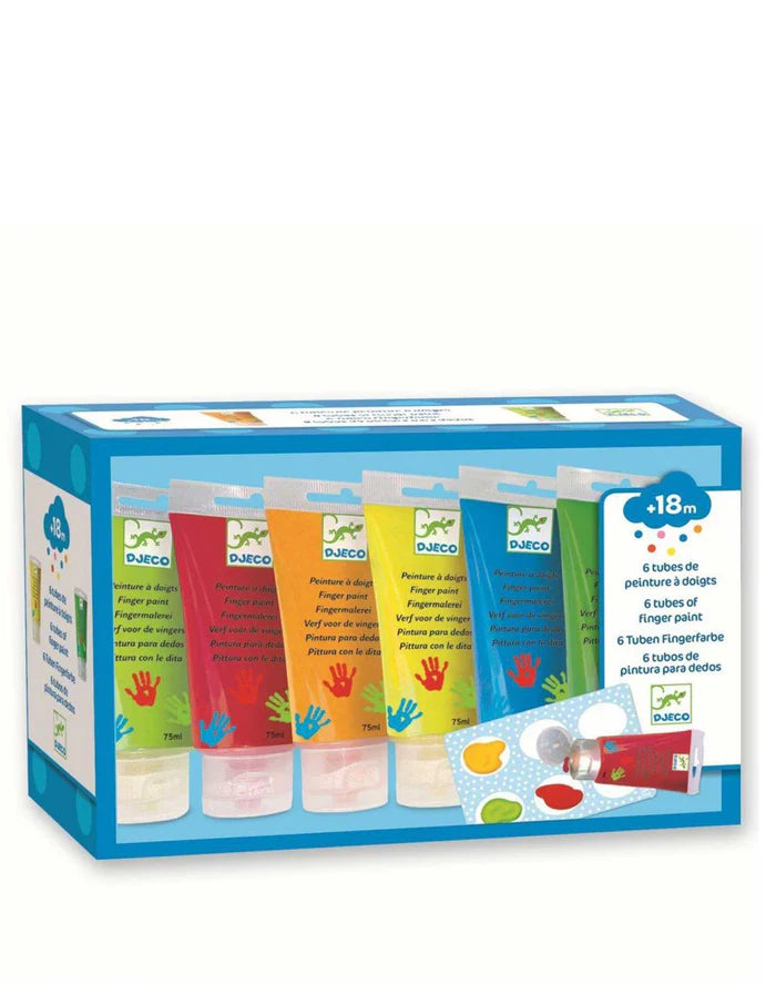Ensemble de 6 tubes de peinture à doigts classique