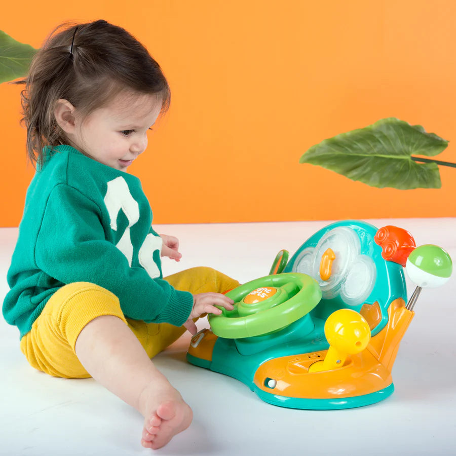 Jouet pour bébé avec volant lumineux et couleurs