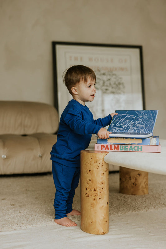 Pantalon French Terry Bleu Royal