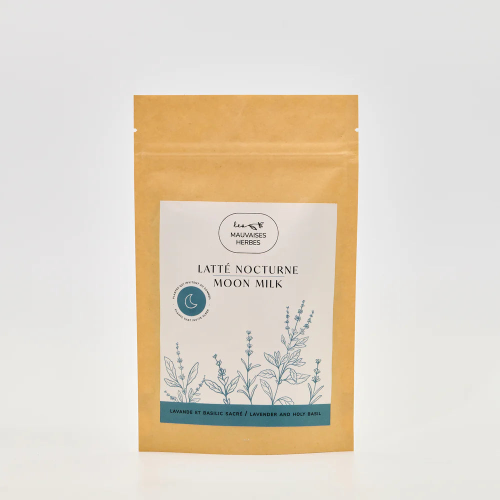 Latté nocturne bleu - lavande et basilic sacré