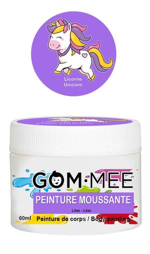 Peinture moussante licorne lilas
