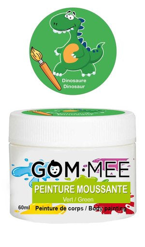 Peinture moussante dinosaure vert
