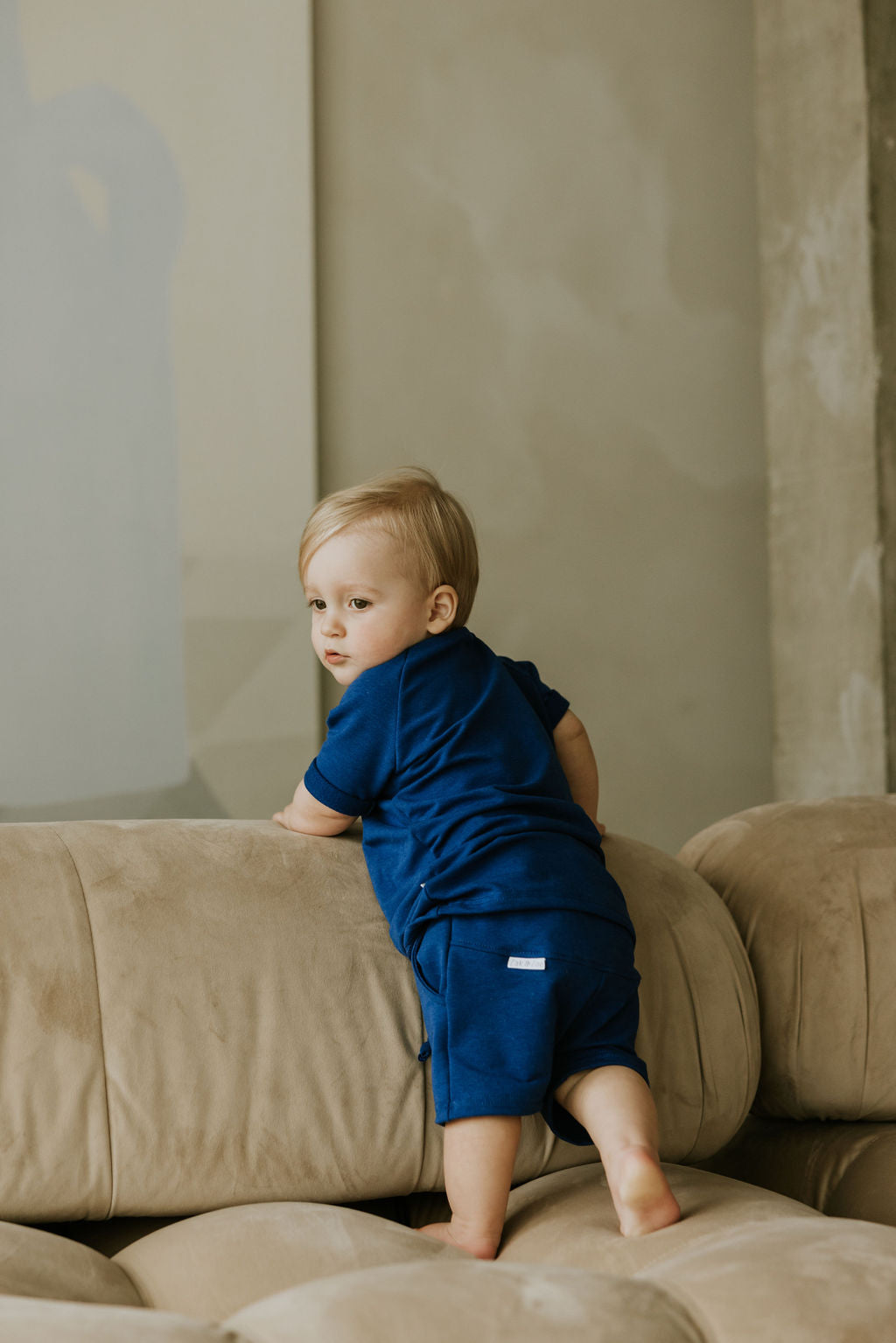 Short à Poches en french terry Bleu Royal