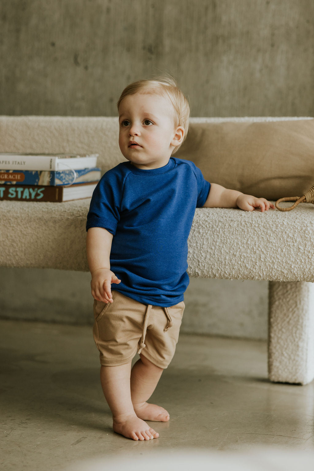 T-shirt en french terry Bleu Royal