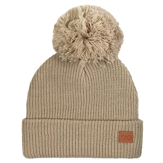 Tuque à pompon Beige