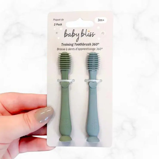 Brosse à dents d'entraînement pour bébé 360° - Lot de 2
