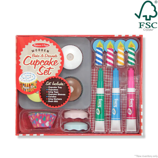 Coffret de jeu de cupcakes en bois pour la cuisson et la décoration