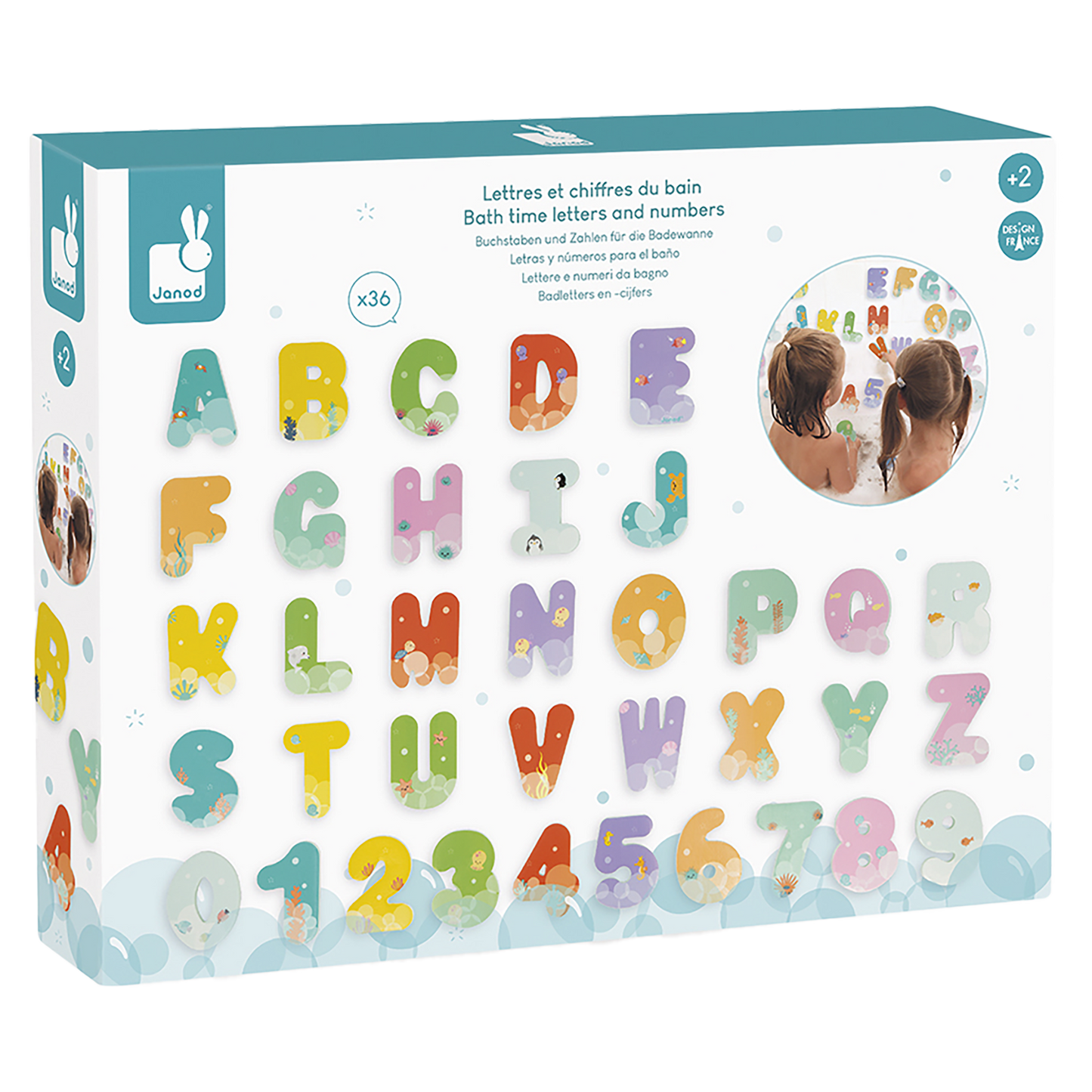 Lettres et chiffres pour le bain