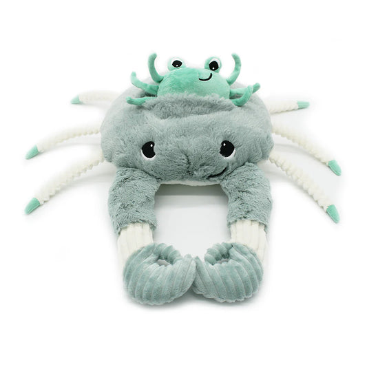 Peluche crabe Cassecou maman et son bébé menthe - Les Ptipotos