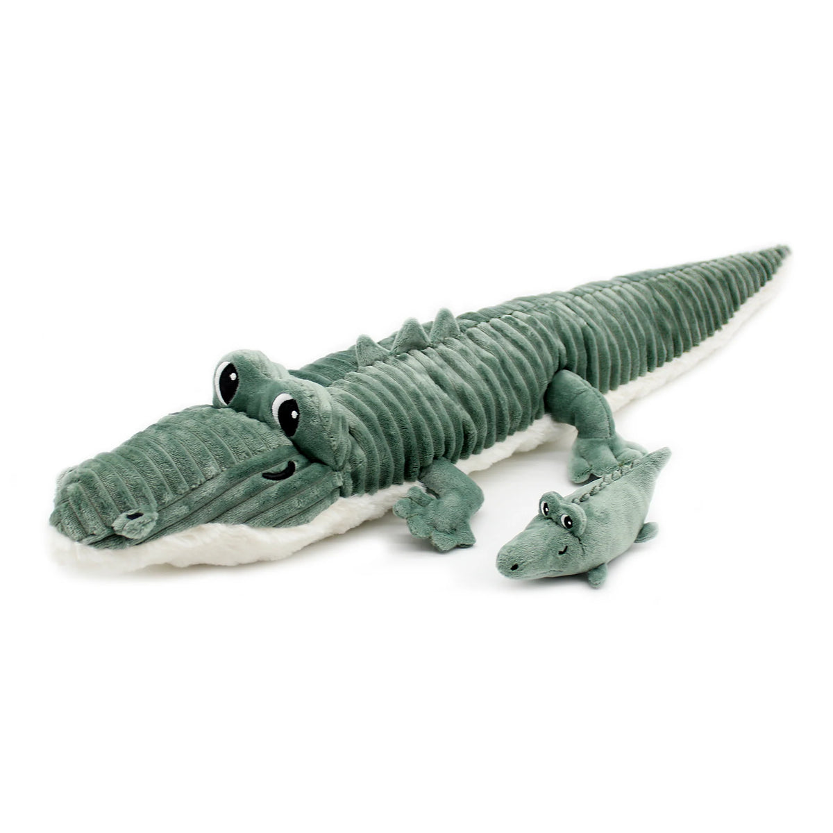 Peluche crocodile Croketou maman et son bébé vert