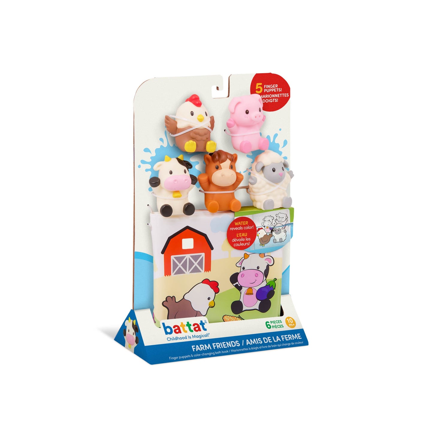 Marionnettes à doigts Farm Friends avec livre à changement de couleur