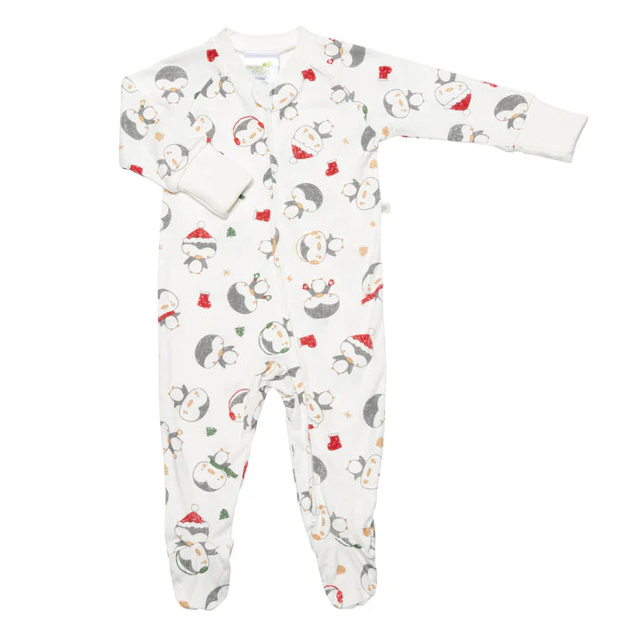 Pyjama pour bébé en bambou - Pingouins de Noël