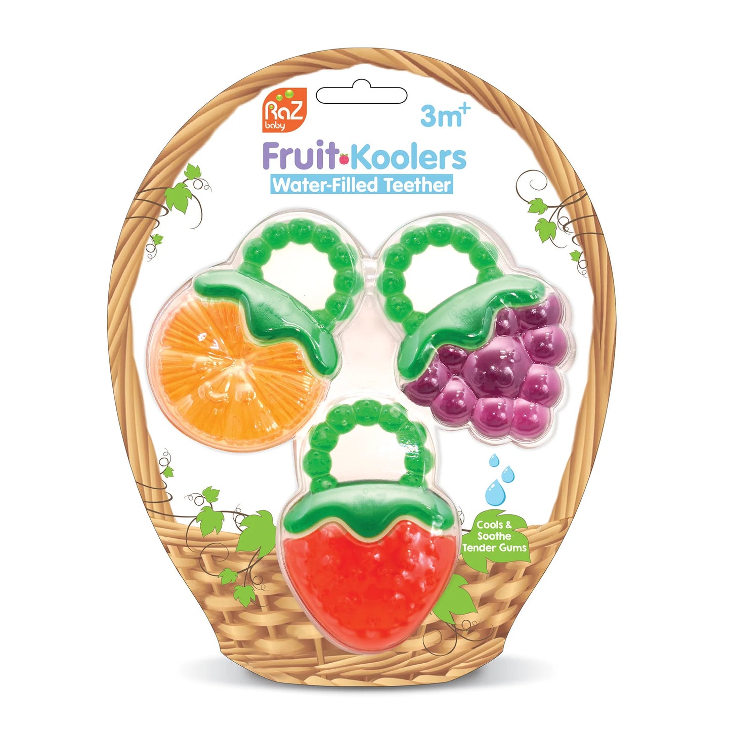 Anneaux de dentition remplis d'eau Fruit Koolers - Lot de 3