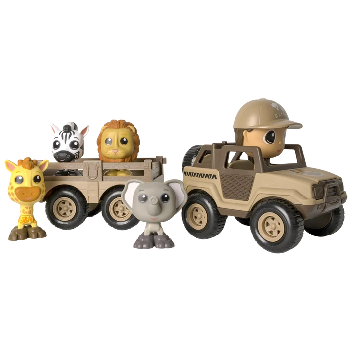 Ensemble Safari - Véhicule tout-terrain, remorque et figurines
