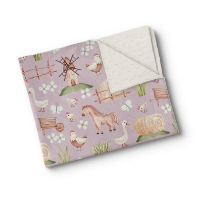 Couverture de minky - Allons à la ferme!