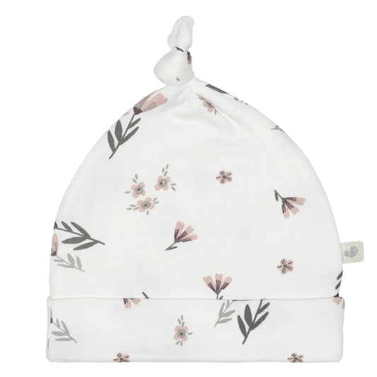Bonnet en bambou pour nouveau-né - Fleurs aquarelles