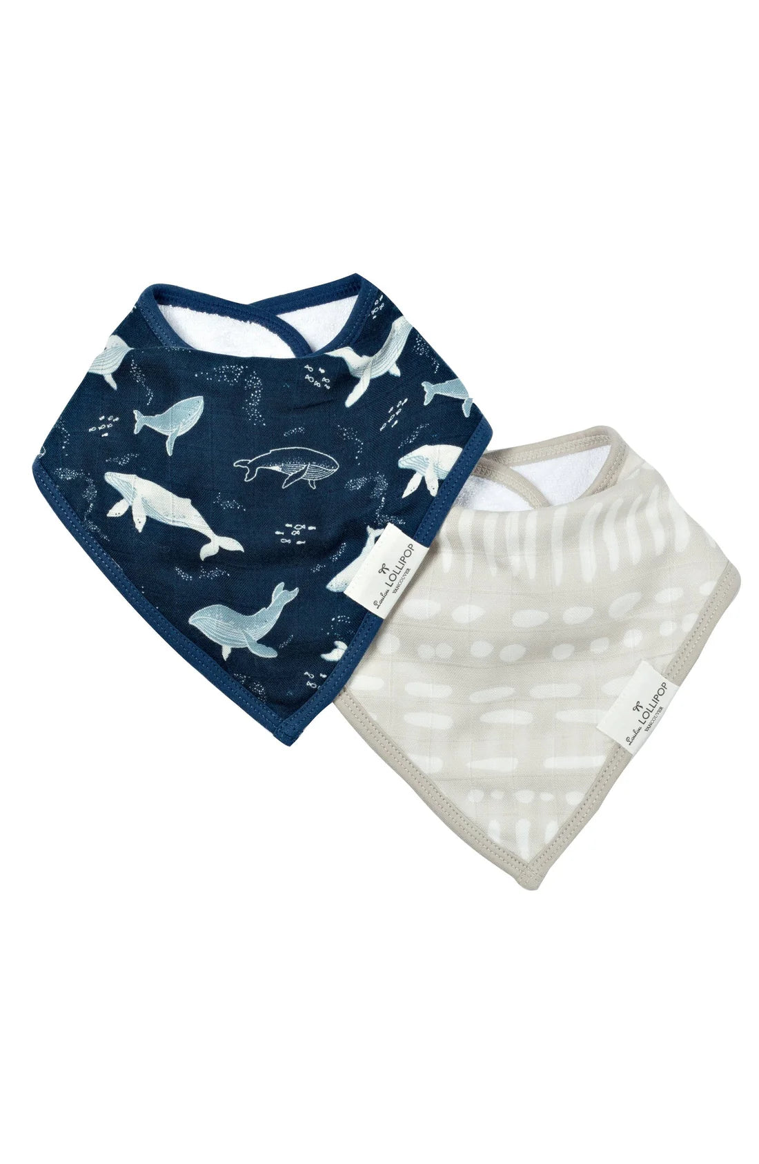 Ensemble bavoir bandana Baleines