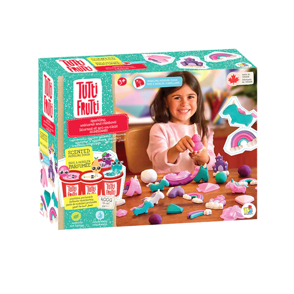 Ensemble Licorne et arc-en-ciel scintillants