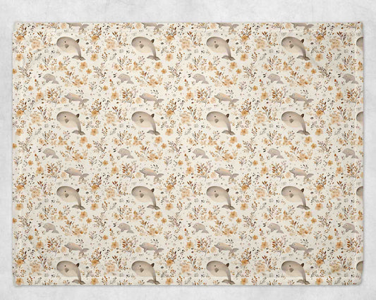 Couverture de minky – Baleine boho