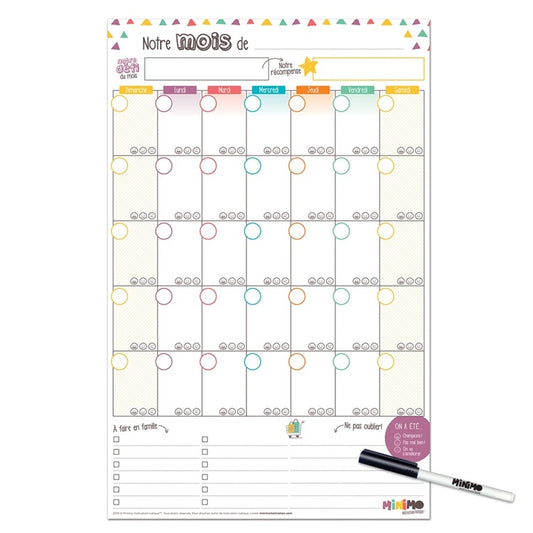 Calendrier mensuel familial notre mois ensemble – Vertical