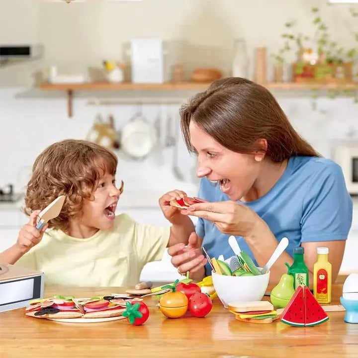 Coffret de jeu pour le petit-déjeuner en bois