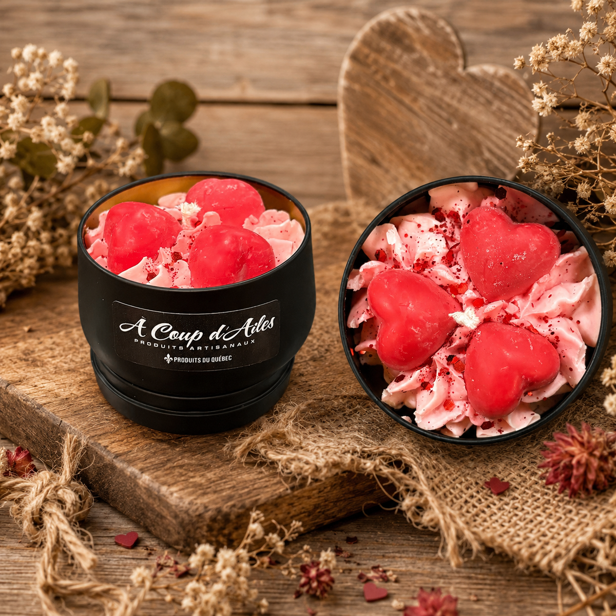 Chandelle petits coeurs