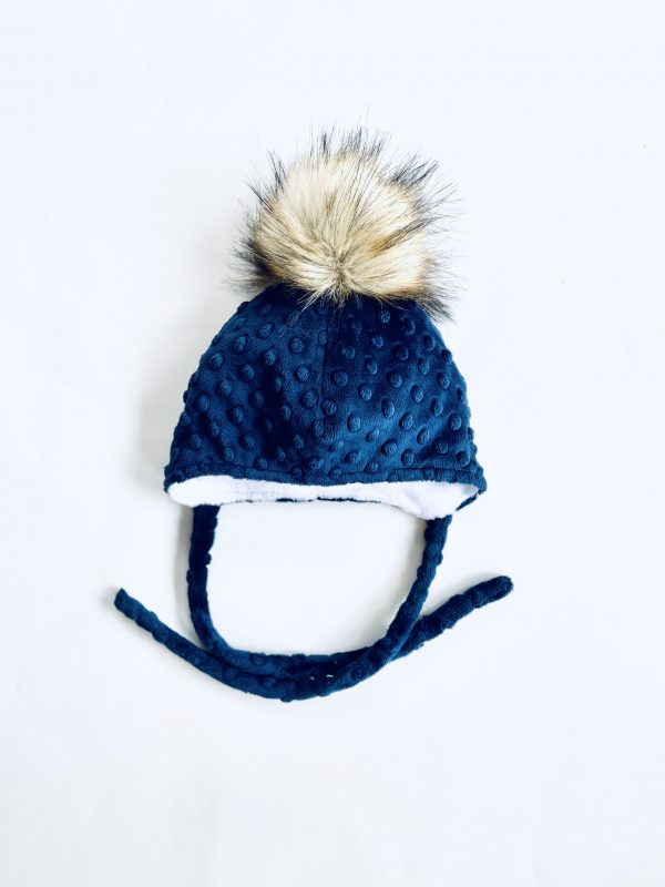 Tuque à pompon marine